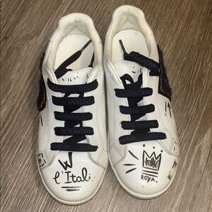 Dolce & Gabbana kids White Sneakers with Black Accents